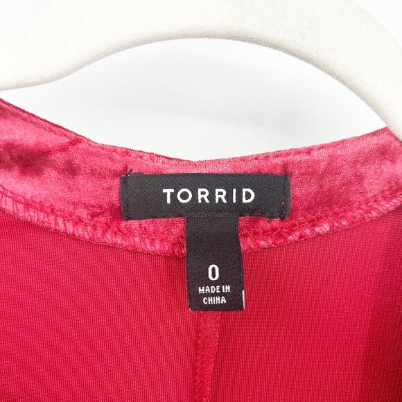 Torrid Romantic Layer Velvet Chiffon Mix Open Front Long Sleeve Kimono Size L - Picture 4 of 9